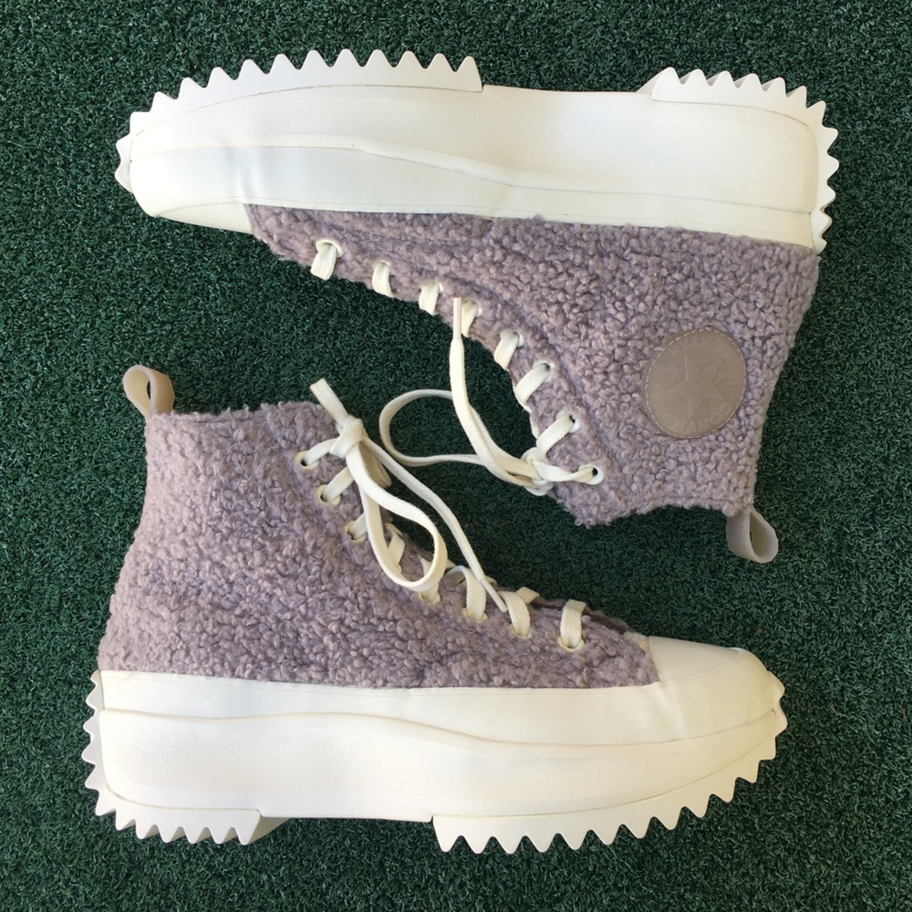 NWT Converse CTAS Faux Shearling Run Star Hike Platform High Top Sneaker Purple - Picture 3 of 13